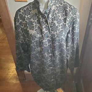 Finity Naturals black brocade jacket sz large